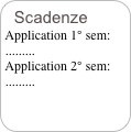 Scadenze
Application 1° sem:
.........
Application 2° sem:
.........
