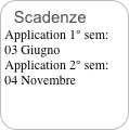 Scadenze
Application 1° sem:
03 Giugno
Application 2° sem:
04 Novembre
