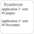 Scadenze
Application 1° sem:
30 giugno

Application 2° sem:
30 Novembre